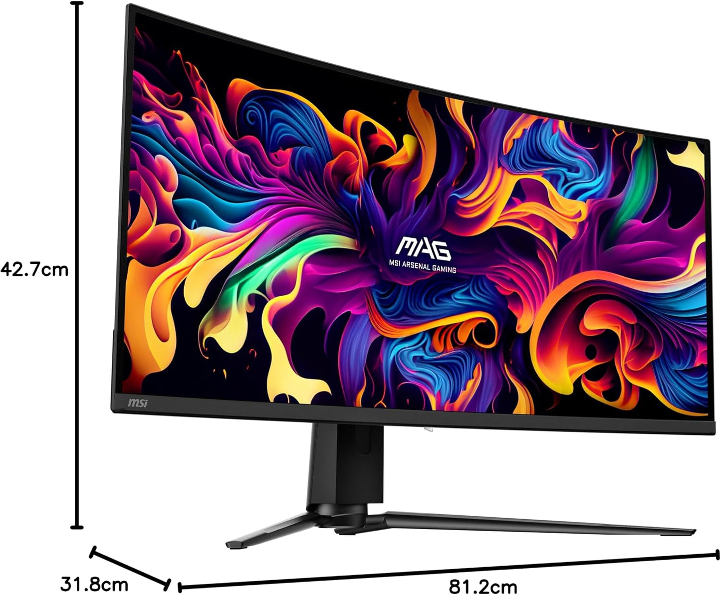 MAG341CQP QD-OLED, 34 Curved Gaming Monitor, 3440 X 1440 (UWQHD), OLED 0.03Ms Response Time, 175Hz, True Black HDR 400, HDMI, DP Port, USB Type C, Tilt, Height