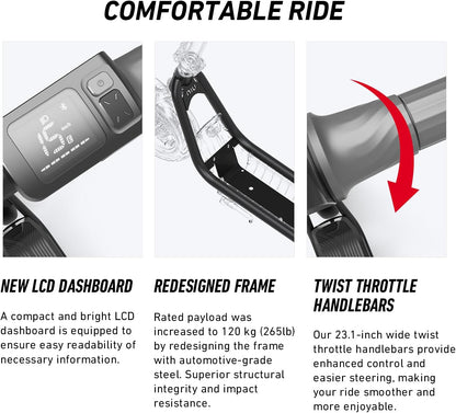 Kqi 100P/100F/200P/200F/Air Electric Scooter Adult - E Scooter with Suspension, 600-700W Peak Power, 29-54 KM Max Range, Top Speed 28-32 KM/H, Commuting E-Scooter