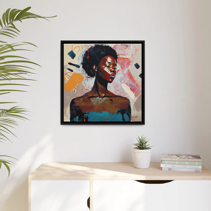 African American Soul Portrait Canvas Wall Art with Frame