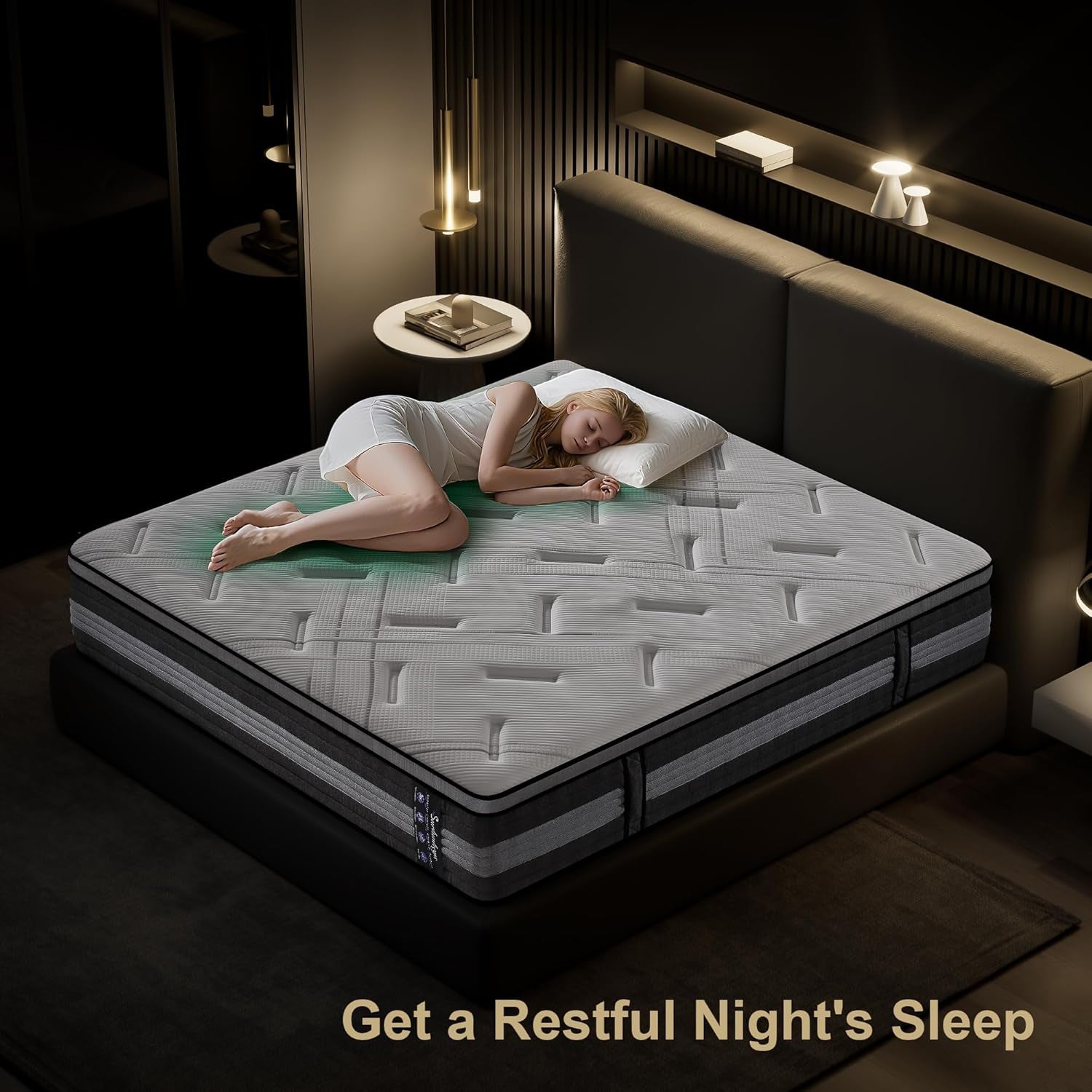 14 Inch Hybrid Mattress - King Size Mattress Medium Firm with Memory Foam, Individual Pocket Springs for Motion Isolation, Enhanced Edge Support, White