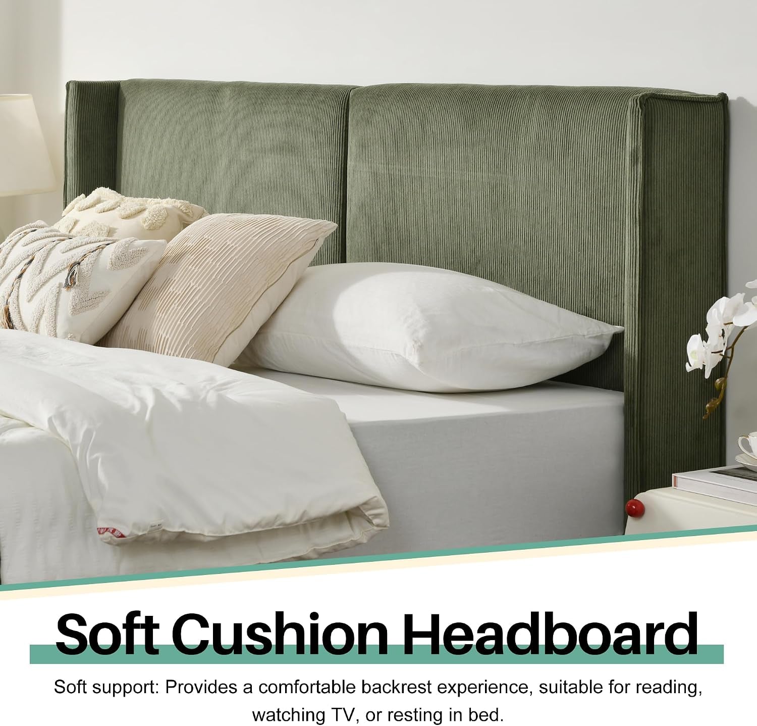 Upholstered Bed Frame with Velvet Upholstered Headboard, No Springs, Easy to Assemble, Strong Wooden Slats, Non-Slip and No Noise (Turtle, King (U.S. Standard))