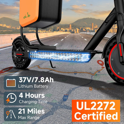 Electric Scooter for Adults with Seat, 350W Motor, 34 KM/H Max Range, 19Mph Top Speed, Foldable Commuter E Scooter for Adults and Teens