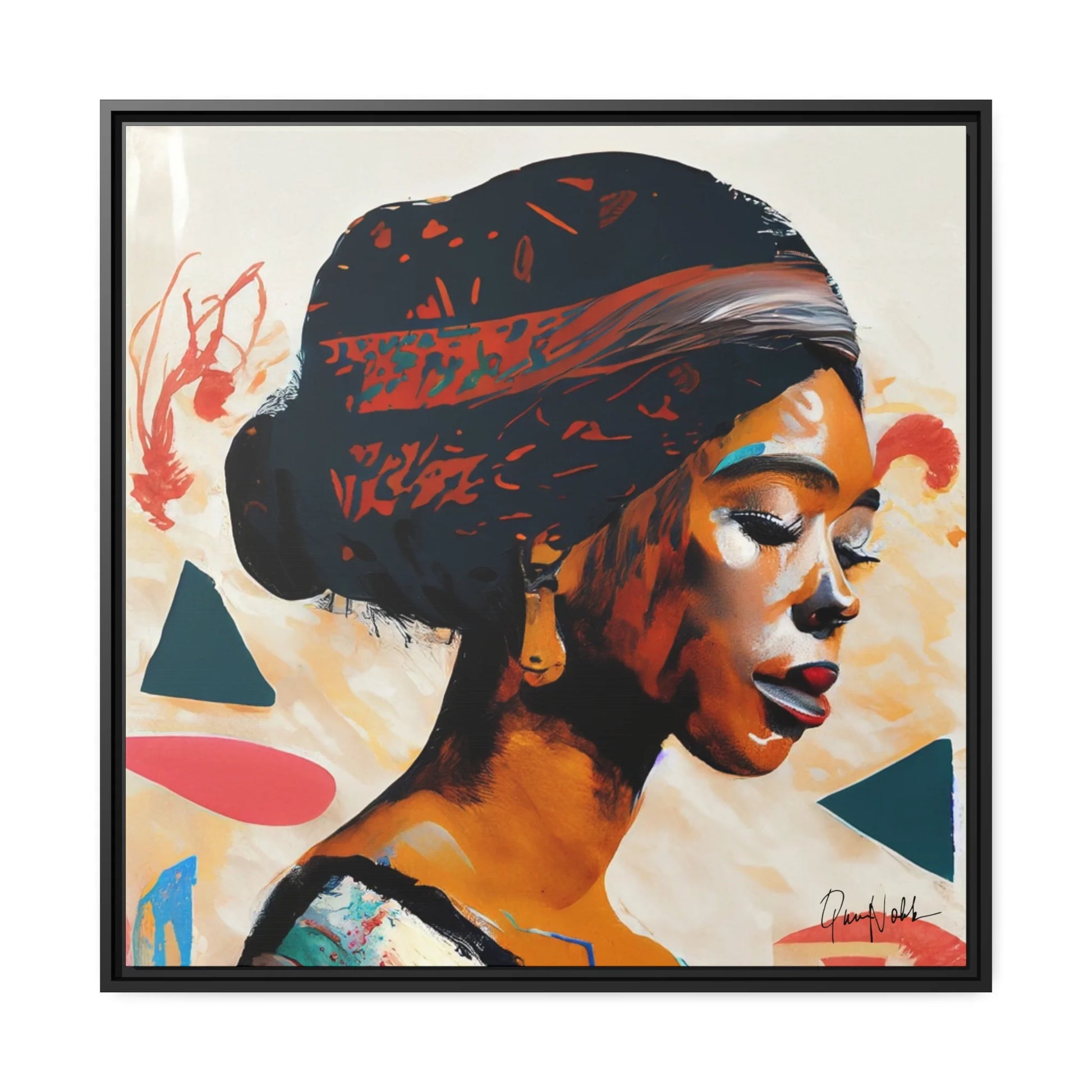 African Queen Canvas Wall Art with Frame - Queennoble