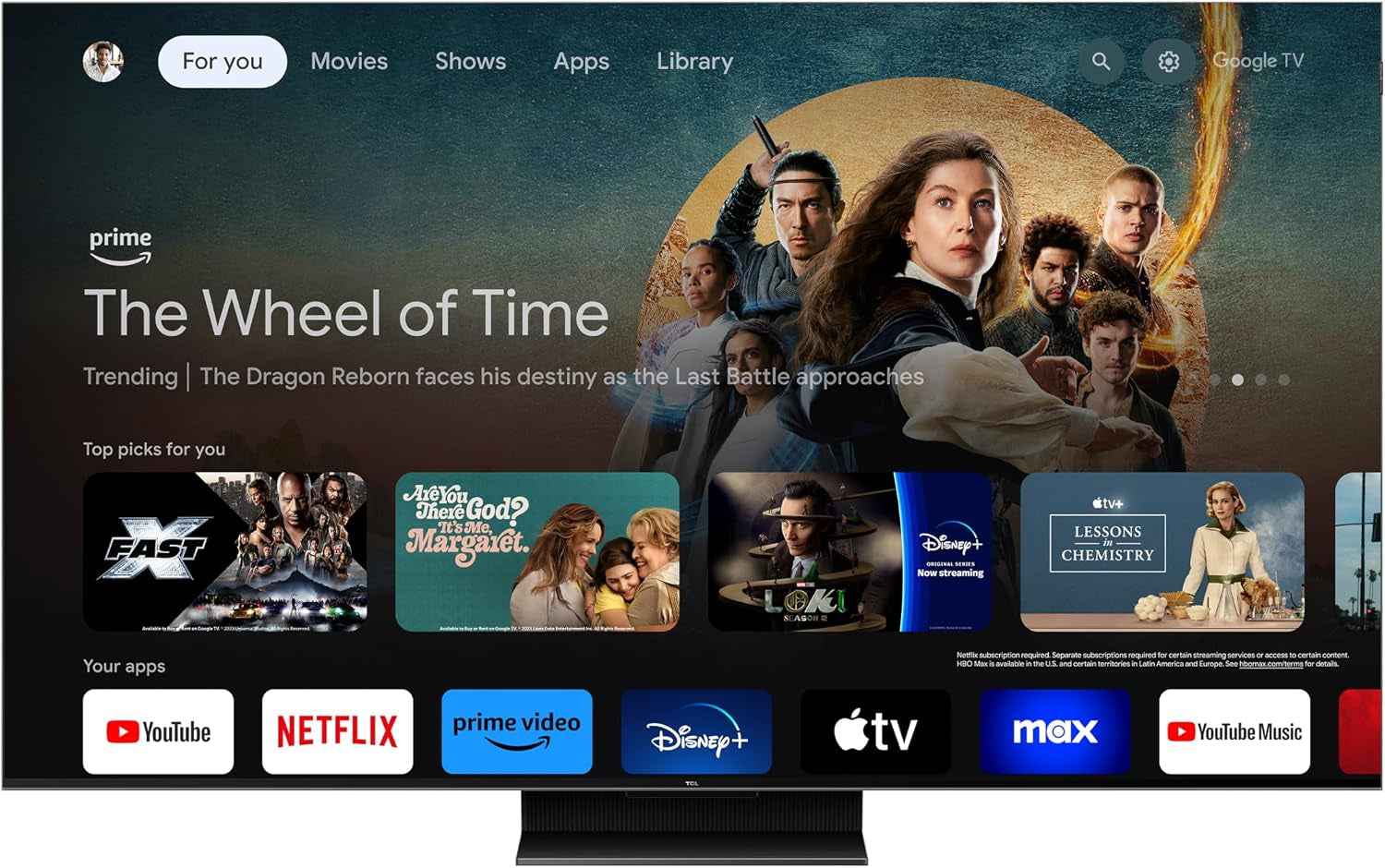 55-Inch QM7 Qd-Mini LED QLED 4K Smart TV with Google TV (55QM751G, 2024 Model) Dolby Vision IQ, Dolby Atmos, HDR, Game Accelerator up to 240Hz, Voice Remote, Works with Alexa, Streaming Television