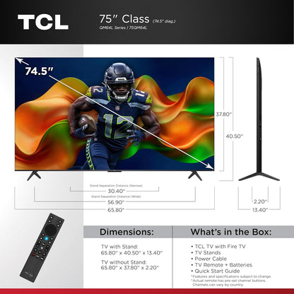 75-Inch QM64L Series QLED 4K Smart Qd-Mini LED TV with Fire TV (2026 Model) New Halo Control System, LD500 Precise Dimming Series, High Contrast HVA Panel, 144Hz Native Panel Refresh Rate