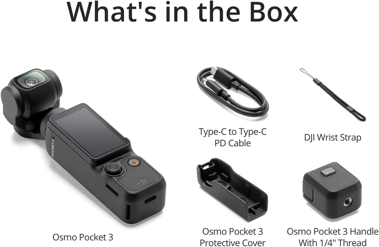 Osmo Pocket 3, Vlogging Cameras with 1'' CMOS & 4K/120Fps Vlog Camera, 3-Axis Stabilization, Fast Focusing, Face/Object Tracking, Digital Vlogging Camera for Youtube