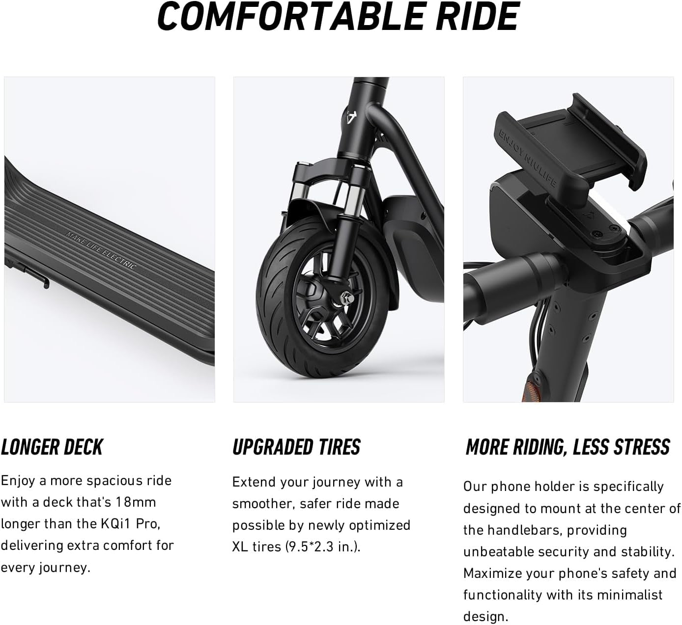 Kqi 100P/100F/200P/200F/Air Electric Scooter Adult - E Scooter with Suspension, 600-700W Peak Power, 29-54 KM Max Range, Top Speed 28-32 KM/H, Commuting E-Scooter