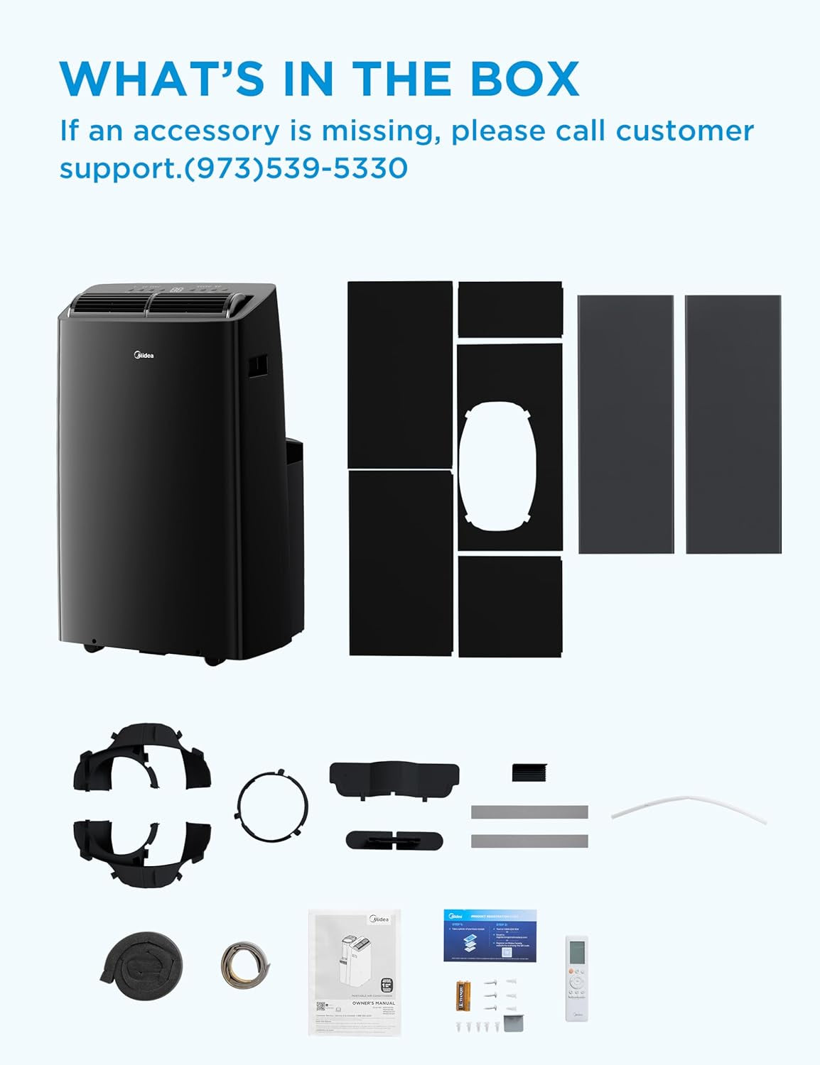 Duo 14,000 BTU (12,000 BTU SACC) HE Inverter Ultra Quiet Portable Air Conditioner, Cools up to 550 Sq. Ft, Works with Alexa/Google Assistant, Includes Remote Control & Window Kit, Black