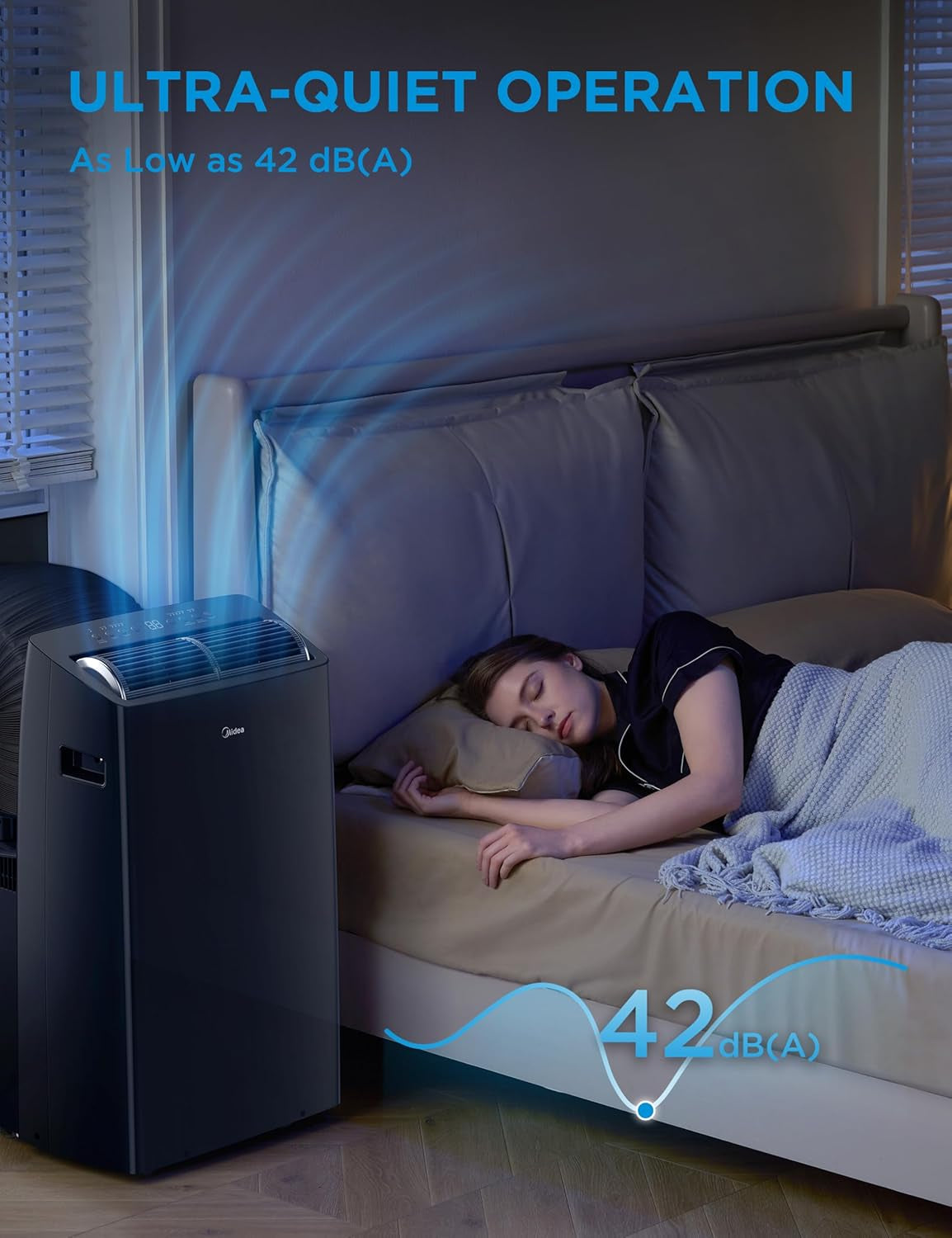 Duo 14,000 BTU (12,000 BTU SACC) HE Inverter Ultra Quiet Portable Air Conditioner, Cools up to 550 Sq. Ft, Works with Alexa/Google Assistant, Includes Remote Control & Window Kit, Black