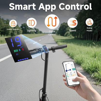 Electric Scooter for Adults with Seat, 350W Motor, 34 KM/H Max Range, 19Mph Top Speed, Foldable Commuter E Scooter for Adults and Teens