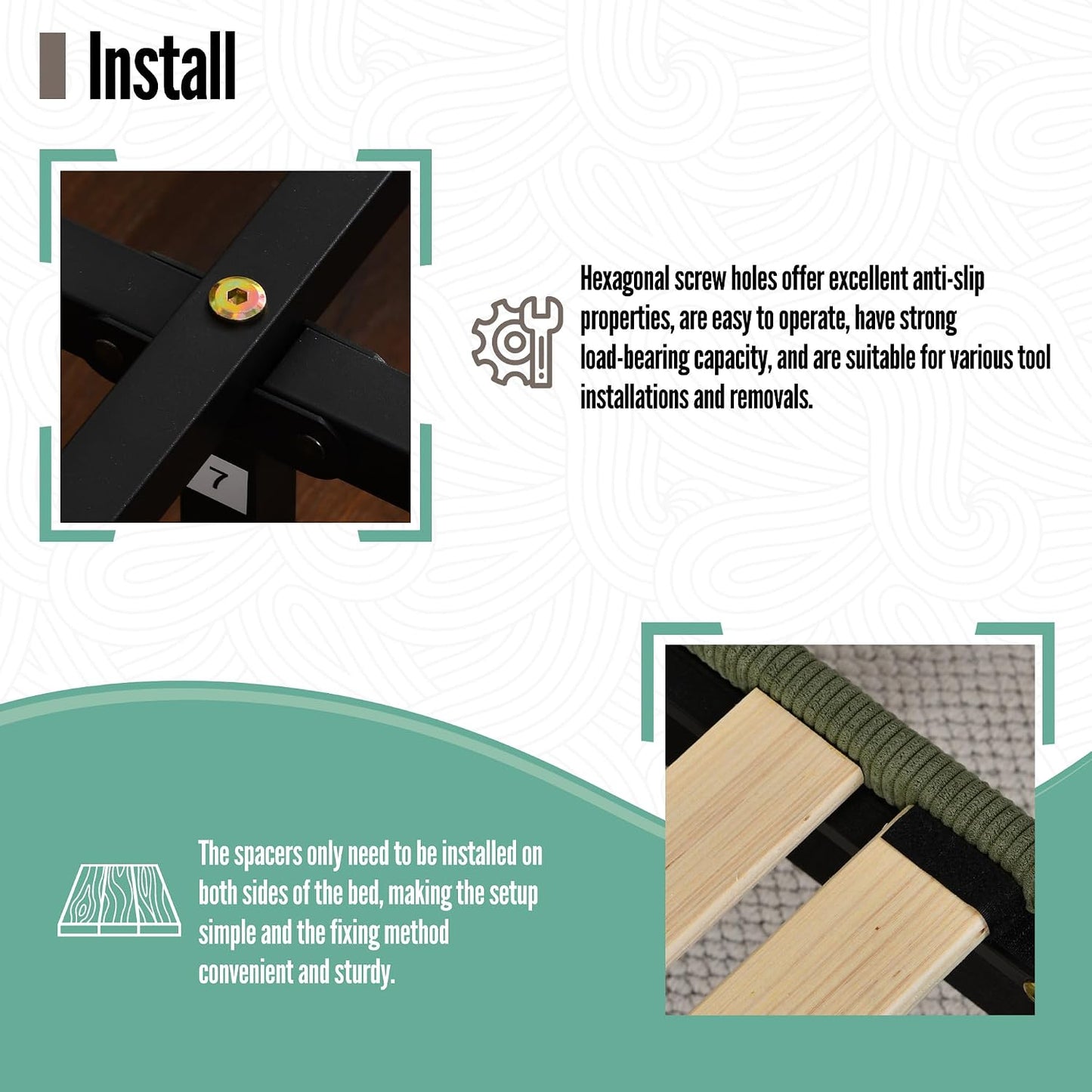 Upholstered Bed Frame with Velvet Upholstered Headboard, No Springs, Easy to Assemble, Strong Wooden Slats, Non-Slip and No Noise (Turtle, King (U.S. Standard))