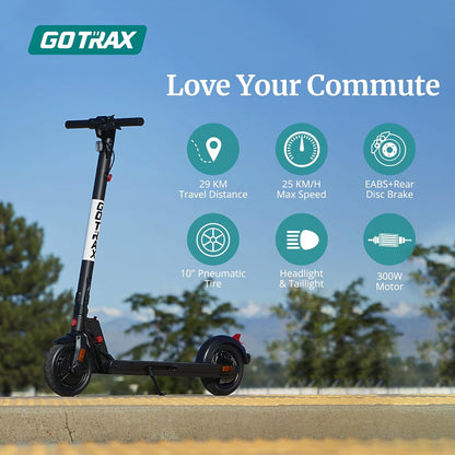 Electric Scooter for Adults, Max 29/61 Km Range and 25/32 Km/H Speed, 10" Tire, Powered by 300/500W Motor with Long Life Battery, Durable Aluminum Alloy Frame Foldable Escooter for Commute