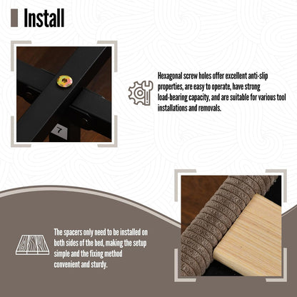 Upholstered Bed Frame with Velvet Upholstered Headboard, No Springs, Easy to Assemble, Strong Wooden Slats, Non-Slip and No Noise (Mink, King (U.S. Standard))
