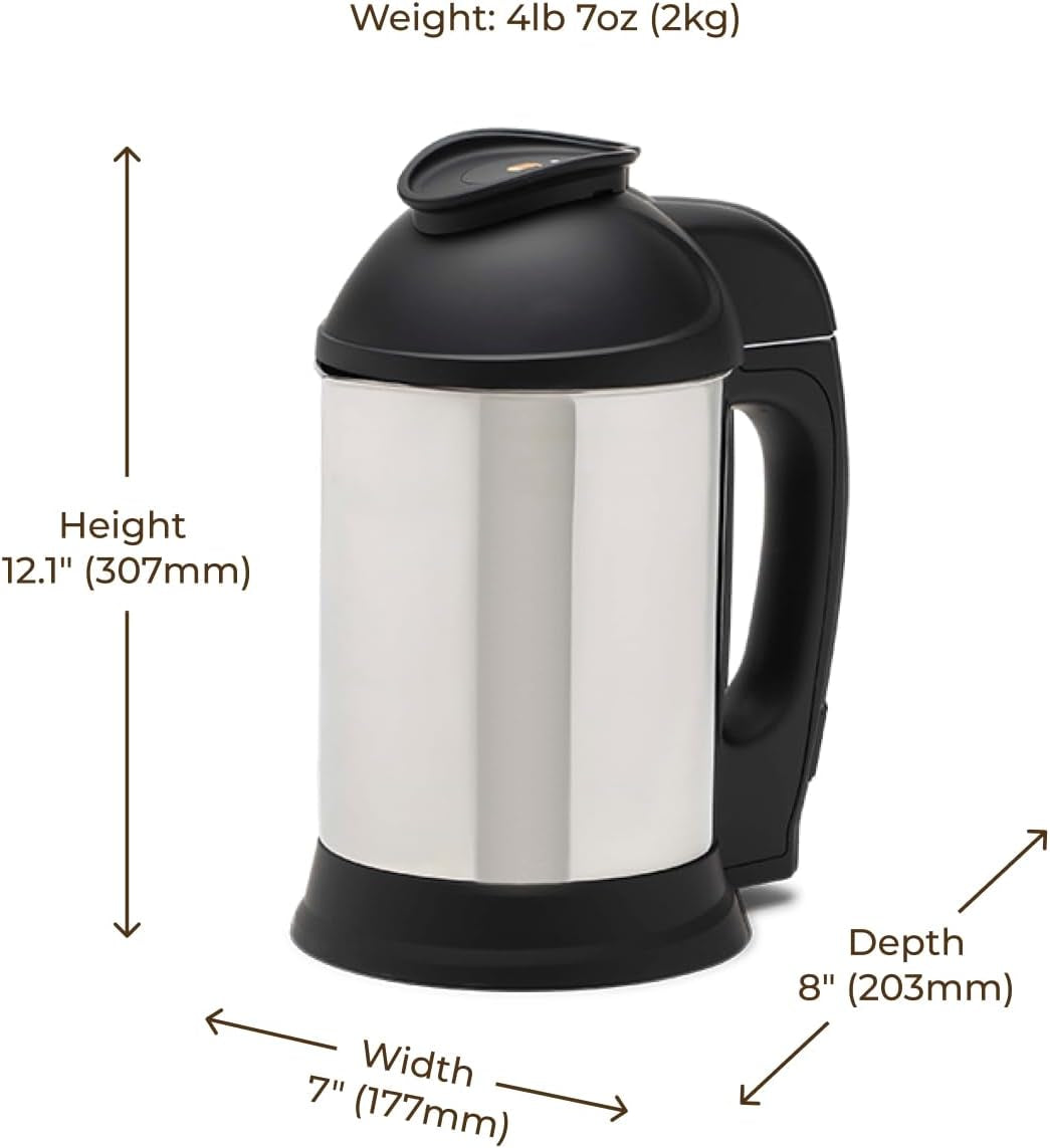 Nut Milk Maker Machine, Plant Based Milk Maker for Homemade Almond, Oat, Cashew Nut Milk, Soy Milk, Dairy Free Beverages, Stainless Steel Food Machines, 5-6 Cups per Batch, 120V